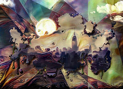 Abstract Skyline Digital Art Rights Managed Images - New York Royalty-Free Image by Bruce Rolff