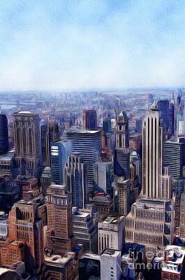 City Scenes Paintings - New York City by Esoterica Art Agency