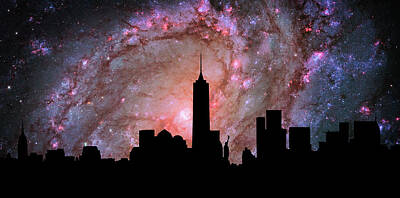 Extreme Sports - New York City Skyline Silhouette Galaxy by Ricky Barnard