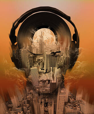 Cities Digital Art Royalty Free Images - New York City Sound 3 Royalty-Free Image by Bekim M
