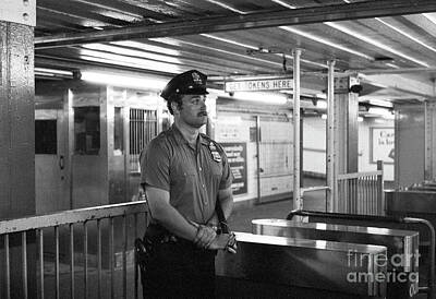 City Scenes Photos - New York City Transit Police Officer 1978 by The Harrington Collection