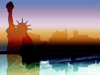 Giuseppe Cristiano - New york skyline silhouette by Benny Marty