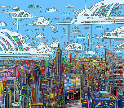 Skylines Digital Art - New York Urban Colors 4 by Bekim M