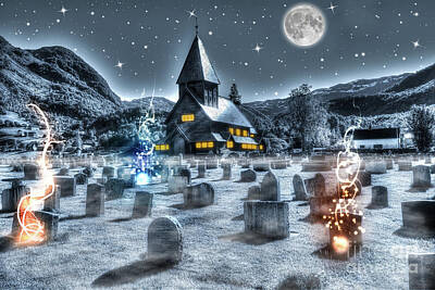 Ring Of Fire - Night Cemetery by Benny Marty
