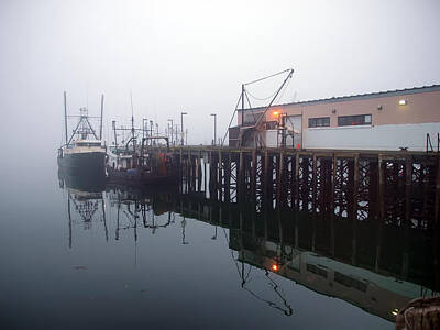 Spot Of Tea - Night Fog Along the Dock by Bob Orsillo