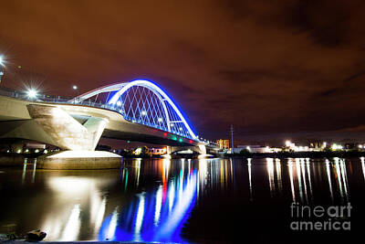 Cities Rights Managed Images - Night Time at the Lowry Bridge Royalty-Free Image by David Parker