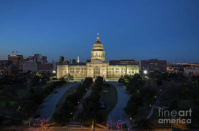 Wilderness Camping - Nighttime shot of the floodlit Texas State Capitol Building in Austin, Texas by Dan Herron