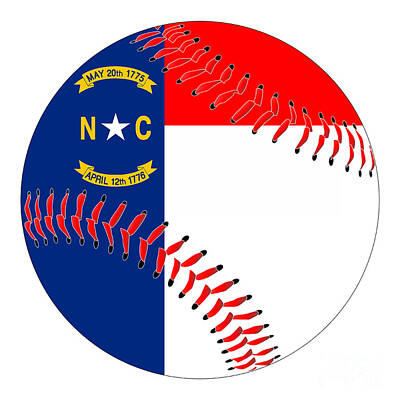 Baseball Royalty Free Images - North Carolina Flag Baseball Royalty-Free Image by Bigalbaloo Stock