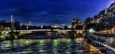 Paris Skyline Rights Managed Images - Nuit Parisienne reloaded Royalty-Free Image by HELGE Art Gallery
