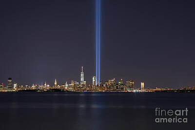 Skylines Royalty-Free and Rights-Managed Images - NYC Skyline Memorial  by Michael Ver Sprill