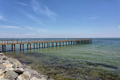 Landscapes Rights Managed Images - Oak Bluffs Fishing Pier on Marthas Vineyard Royalty-Free Image by John Hoey