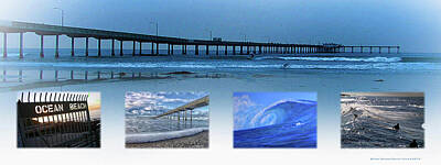 Beach Mixed Media - OB horizonal collage by Brian Gilna