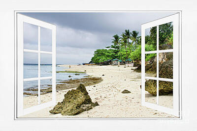 James Bo Insogna Rights Managed Images - Ocean Front Beach Open White Window Frame Royalty-Free Image by James BO Insogna