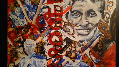 Birds Mixed Media - Oilers hockey by Rooster Art