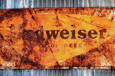 Beer Royalty Free Images - Old Budweiser Sign Royalty-Free Image by M G Whittingham