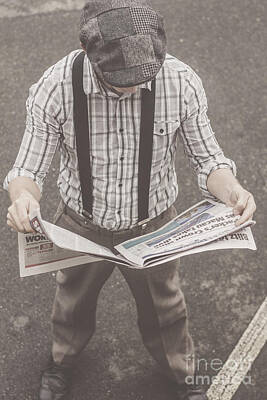 Waterfalls - Old-fashioned man perusing the latest newspaper by Jorgo Photography