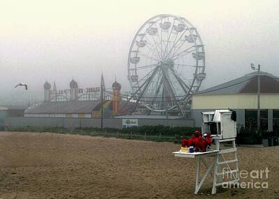 Coffee - Fun in the July Fog - Old Orchard Beach by Diann Fisher