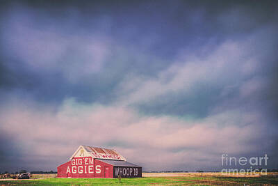 Football Photos - Ominous Clouds Over the Aggie Barn in Reagan, Texas by Silvio Ligutti