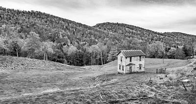 Gambling - Once Upon a Mountainside - Panorama bw by Steve Harrington