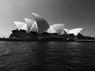 Abstract Skyline Photos - Opera House black-and-white by Mark J Dunn