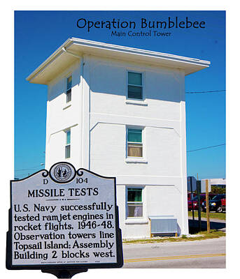 Recently Sold - Beach Digital Art - Operation Bumblebee Control Tower by Betsy Knapp