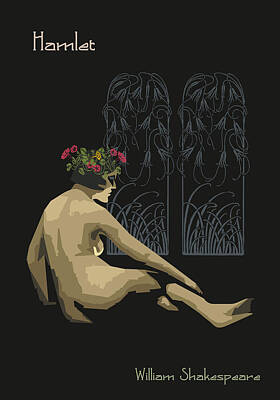 Nudes Digital Art - Ophelia Hamlet by Quim Abella