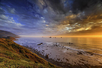 Lets Be Frank - Oregon Coast Sunset by Don Hoekwater Photography
