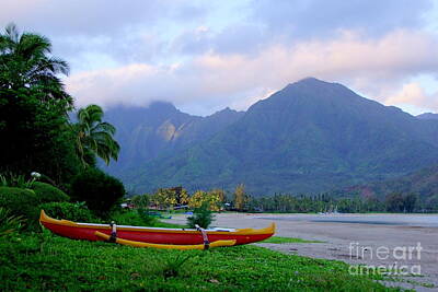 A Tribe Called Beach - Outrigger at Hanalei Bay Kauai Hawaii by Mary Deal