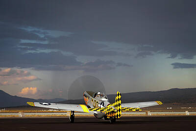 Vintage Oldsmobile - P-51 Mustang and Passing Rain Squall. by Rick Pisio