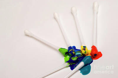 Comics Photos - Painted Cotton Swabs 7 by Ofer Zilberstein