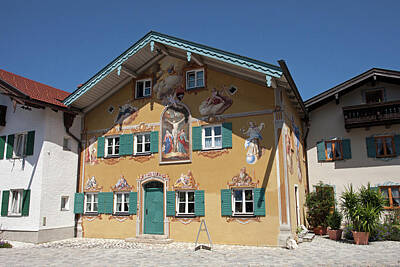 Vintage Tees - Painted House in Mittenwald by Aivar Mikko