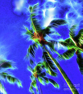 Just Desserts Rights Managed Images - Palm Trees By Starlight Royalty-Free Image by Jerome Stumphauzer