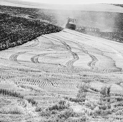 Neutrality Royalty Free Images - Palouse Tractor and Field 3491 Royalty-Free Image by Bob Neiman