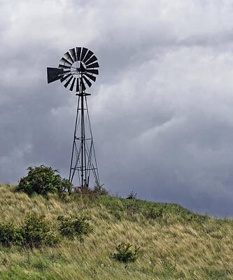 Landscape Royalty-Free and Rights-Managed Images - Palouse Windmill by Wes and Dotty Weber