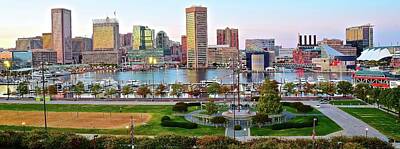 Design Pics - Panoramic Cityscape of Baltimore from the Hill by Frozen in Time Fine Art Photography