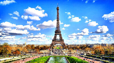 Best Sellers - Paris Skyline Digital Art - Paris Eiffel Tower by Rafael Salazar