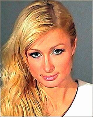 Cities Digital Art Royalty Free Images - Paris Hilton Mug Shot Royalty-Free Image by Police Records