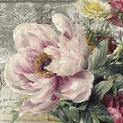 Floral Paintings - Paris Peony by Mindy Sommers