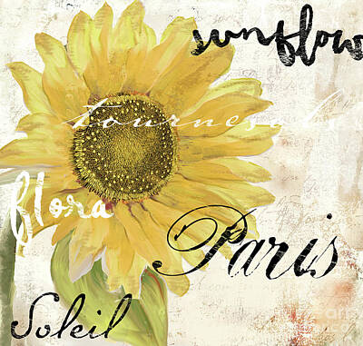Sunflowers Paintings - Paris Songs by Mindy Sommers