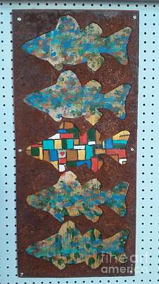 Animals Mixed Media - Partridge Family Fish by JP Giarde