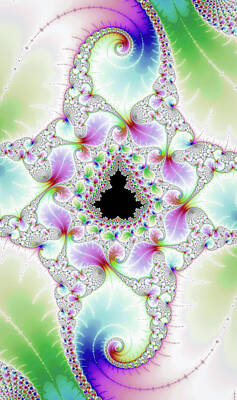 Florals Digital Art - Pastel floral fractal art by Matthias Hauser
