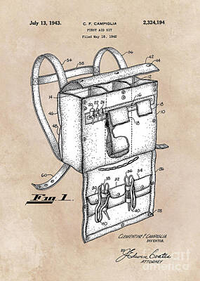 Grimm Fairy Tales - patent art Campiglia First Aid kit 1942 by Justyna Jaszke JBJart