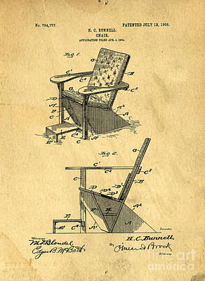 Minimalist Childrens Stories - Patent for the first Adirondack Chair 1905 by Edward Fielding