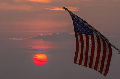 Landmarks Photos - Patriotic Sunset by Mark Papke