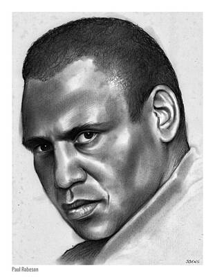 Football Drawings Royalty Free Images - Paul Robeson Royalty-Free Image by Greg Joens