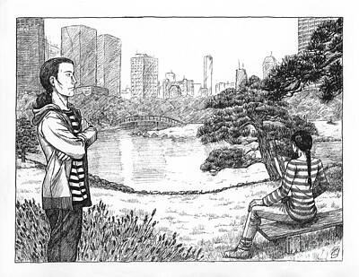 City Scenes Drawings - Peace in the City by Brandy Woods