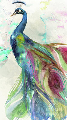 Birds Painting Royalty Free Images - Peacock Dress Royalty-Free Image by Mindy Sommers