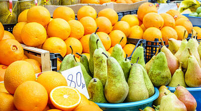 Abstract Animalia - Pears and oranges by Alexey Stiop