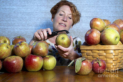 Irish Leprechauns - Peeling Apples by Karen Foley