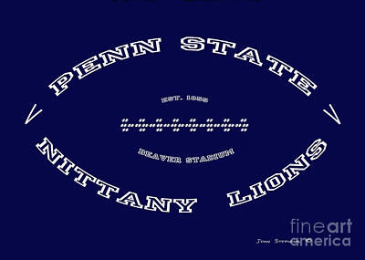 Recently Sold - Football Photos - Penn State Nittany Lions Football Tribute Poster Solid Dark Blue by Lone Palm Studio